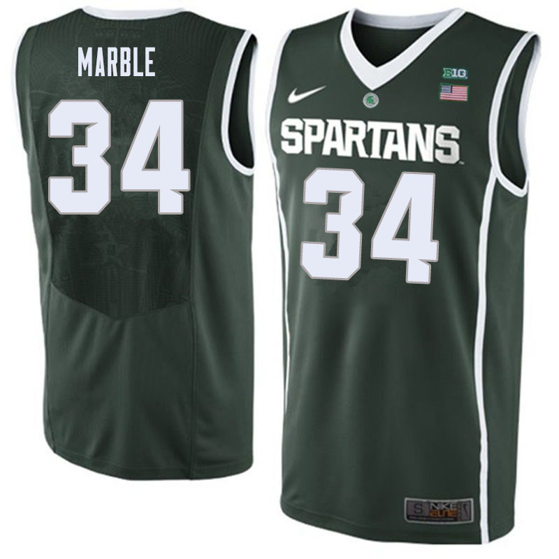 Men #34 Julius Marble Michigan State Spartans College Basketball Jerseys Sale-Dark Green